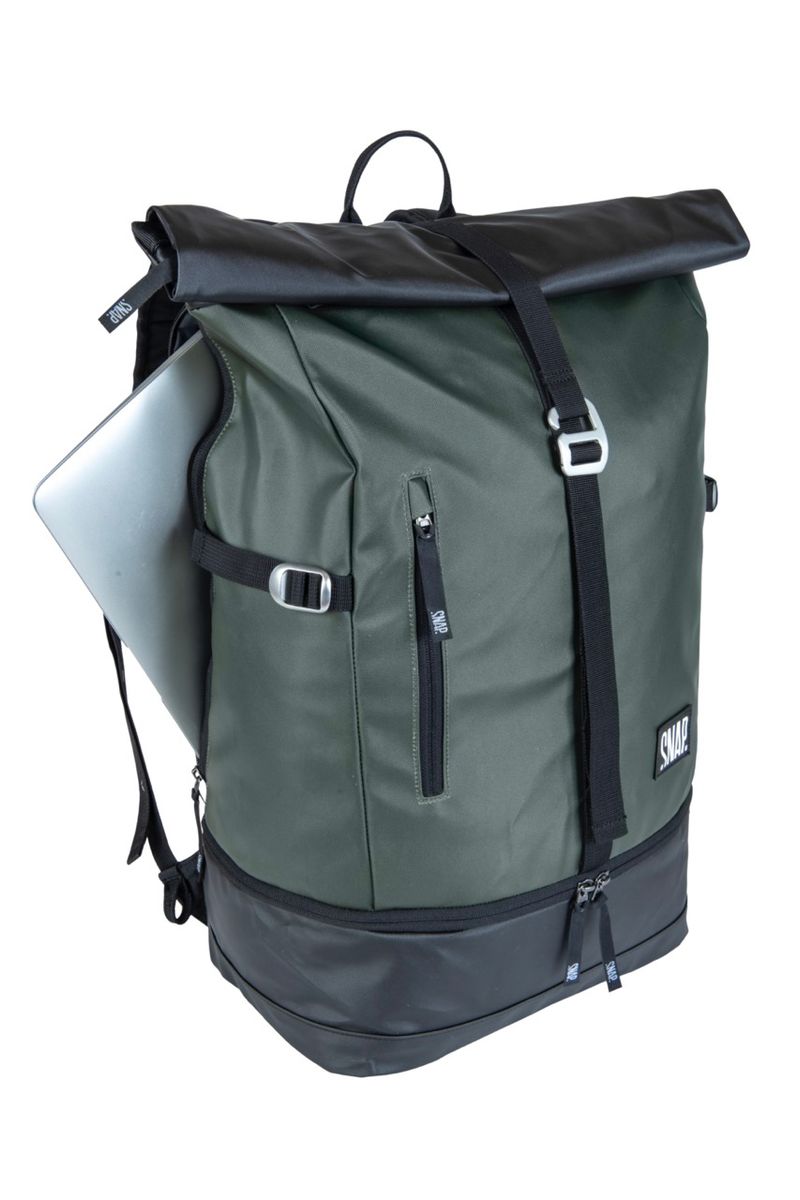 Snap Roll Top 34L dark khaki & black